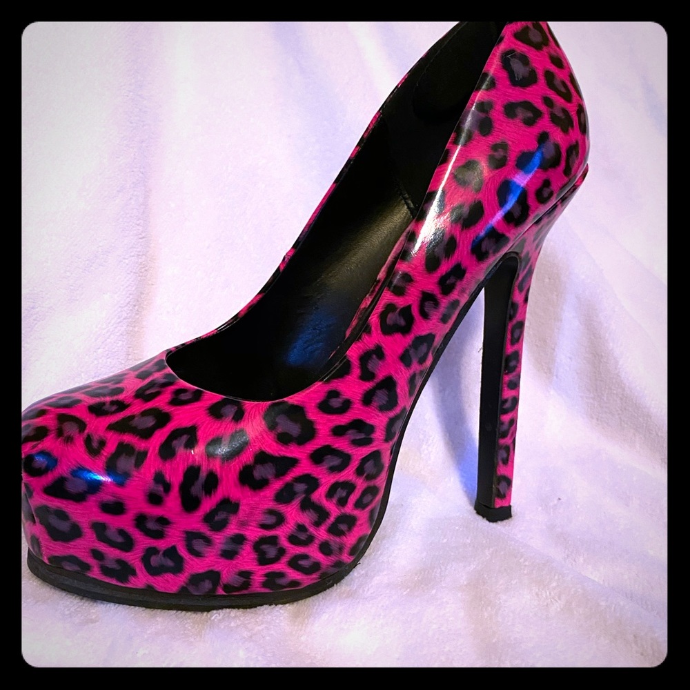 Sexy Hot Pink Leopard Heels